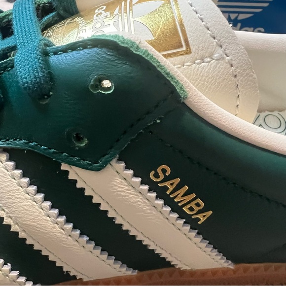 NWT Adidas Samba OG W Collegiate Green Cream White Sneakers Size Women’s 8 - Picture 14 of 16